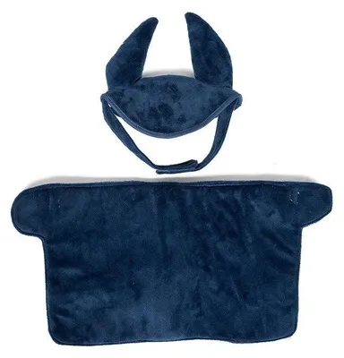 Produktbild von ByASTRUP – Hobby-Horse-Decke und Ohrenhaube aus Velours – Blau