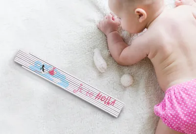 Obrázok produktu pre Metrie, skladací meter Block-52, meradlo výšky dieťaťa s potlačou, pre dievčatá, 2 m