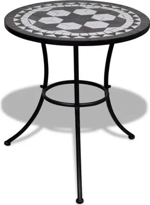 Produktbild von vidaXL vidaXL-Bistrotisch-60-cm-Mosaik-schwarz-weiß