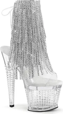 Produktbild von SPECTATOR-1017RSF Damen Boots von Pleaser, Transparent Silber , EU 38, US 8