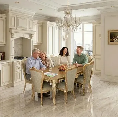 Image de Table à manger classique aux lignes élégantes et intemporelles