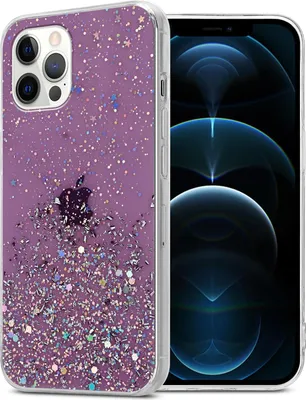 Produktbild von Cadorabo Hülle für Apple iPhone 12 PRO MAX Schutz Hülle in Lila Handyhülle TPU Etui Glitter Cover Case Glitzer