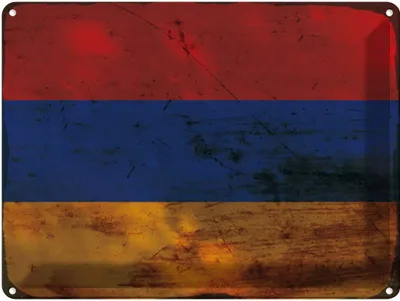 Produktbild von vianmo Blechschild 30x40 cm Armenien Armenia Flagge Fahne Wappen