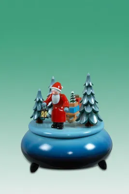 Obrázek produktu pro Hrací skříňka Otec Vánoc se saněmi barevná ØxV 18x20cm NOVINKA