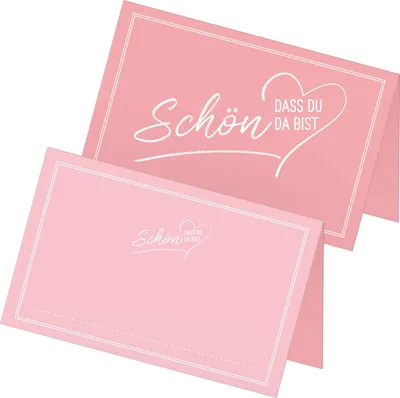 Produktbild von ITENGA 48x Tischkarten Schön dass du da bist V2 rosa