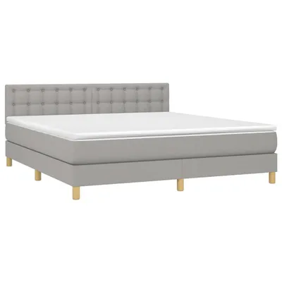 Productafbeelding van vidaXL Boxspringbed met matras, lichtgrijs, 160x200 cm, gestoffeerd