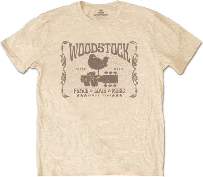 Productafbeelding van Woodstock - "Since 1969" T-shirt voor heren/dames, uni model, RO7613 (XXL) (Vegas Gold)