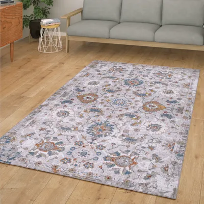 Produktbild von TT Home Wohnzimmer Teppich Kurzflor Orientalische Abstrakte Optik Vintage Modern Größe 120x160 cm