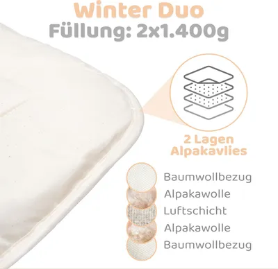 Produktbild von Engelshof Alpaka Bettdecke "Farisa" Winter Duo 220x240cm