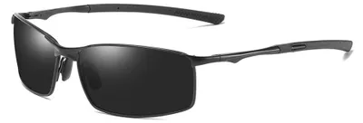 Produktbild von Techsuit - Polarisierte Sonnenbrille 559, polarisierte rechteckige Herrensonnenbrille mit UV-Schutz und Metallrahmen - schwarz