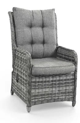 Produktbild von Verstellbarer Gartenstuhl Dublin | Aschgrau | Rattan | 2er Set