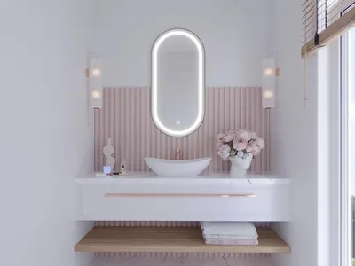 Immagine prodotto di Specchio ovale ZORVIAN con illuminazione a LED - nero