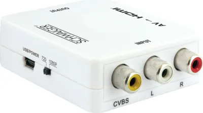 Produktbild von Schwaiger HDMRCA01 513, Scaler-Videokonverter, Weiß, 1920 x 1080 Pixel, 720p, 1080p, NTSC 3.58, NTSC 4.43, PAL, PAL M, PAL N, SECAM, 3 x RCA
