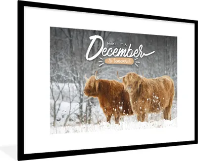 Produktbild von MuchoWow® MuchoWow® Gerahmtes Poster Sprichwörter - 'Mach einen unvergesslichen Dezember' - Zitate 90x60 cm - Poster mit zchwarzem Bilderrahmen - Wanddekoration - Fotos