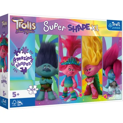 Obrázek produktu pro TREFL Puzzle Super Shape XL Trollové 3: Trollí hrátky 104 dílků
