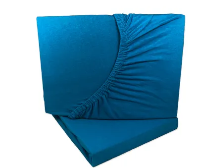 Produktbild von 2er Set Jersey Spannbettlaken Petrol  Blau 90x200 - 100x200 cm 100% Baumwolle