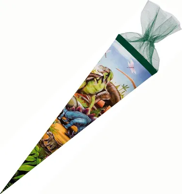 Produktbild von Schultüte / Zuckertüte / Länge: 35cm / rund / "Dinosaurier"