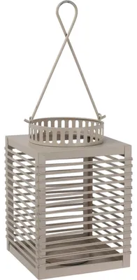 Produktbild von Laterne aus Metall mit dekorativem Griff, grau