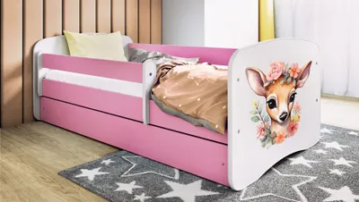 Immagine prodotto di Letto per bambini Bambi 70x140, 80x160, 80x180 cm - set completo con materasso, cassetto e protezione anticaduta