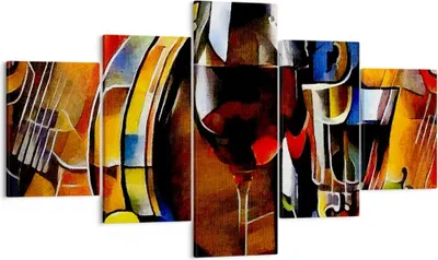 Produktbild von Bild auf Leinwand - Leinwandbild - Wein Abstraktion - 125x70cm - Wand Bild - Wanddeko - Wandbilder - Leinwanddruck - Bilder - Kunstdruck - Wanddekoration - Leinwand bilder - Wandkunst - EA125x70-3477