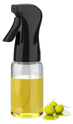 Produktbild von Glas-Sprühflasche 200 ml, gezielter Sprühnebel für Heißluftfritteuse und Grill, 1-g-Dosierer, tropffrei, spülmaschinenfest