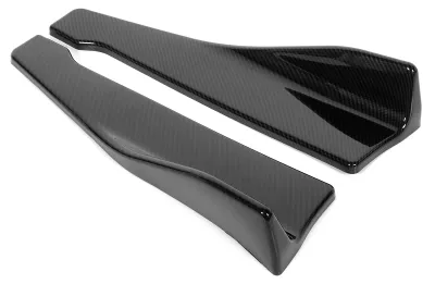 Obrázek produktu pro 2 ks univerzální boční sukně Rocker Splitters Lip Winglet Wing Carbon Fiber Style 18,9 palce karosářská sada