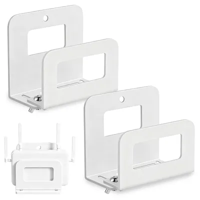 Router-Versteck-Box, 2 Stück, weiß, 9,3×9×5 cm, Wandhalterung