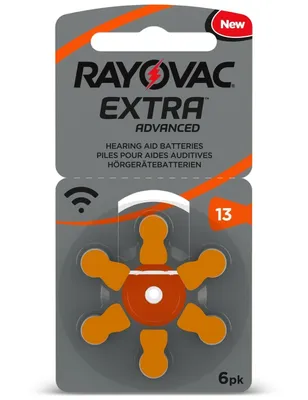 Produktbild von Batterie Zinc Air, 13, 1.4V Extra Advanced, Retail Blister (6-Pack)