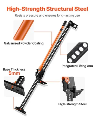 Obrázok produktu pre VEVOR Farm zdvihák (výška 1525 mm) Offroad High Lift Farm Jack (nosnosť 3,18 t) Offroad zdvihák pre úžitkové vozidlá, zdvihák nárazníka Vysoko výkonné zdviháky s rozsahom zdvihu 130,1–1380 mm pre traktory a nákladné vozidlá