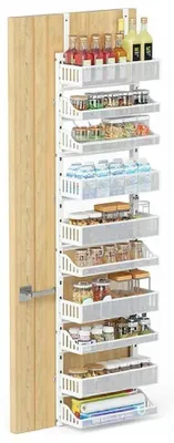 Produktbild von Gewürzregal-Organizer, 10-stufig verstellbar, Türmontage, WEISS
