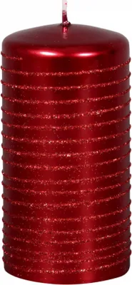 Image de Bougie ANDALO METALIC cylindre de Noël d7x14cm