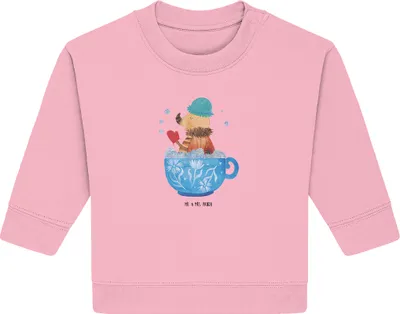 Produktbild von Mr. & Mrs. Panda Organic Baby Pullover Nachtfalter Schaumbad 6. - 12. Monat - Baumwolle Pink - Geschenk, Lustige Sprüche, Bullover, WC, Baden, Ziele, Bad, Badezimmer