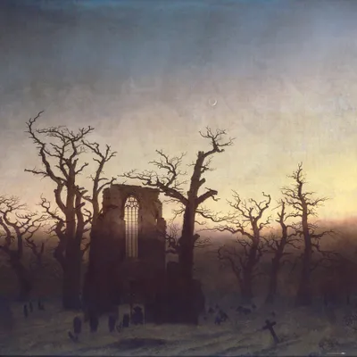 Produktbild von Caspar David Friedrich Kunstdruck Bild - Abtei Im Eichwald, 1808 (70 x 70 cm)