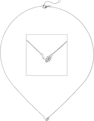 Produktbild von JOBO Collier 585 Gold Weißgold 8 Diamanten Brillanten 45 cm
