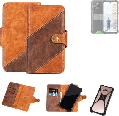 Produktbild von K-S-Trade Handyhülle Schutzhülle Bookstyle Case Wallet-Case kompatibel mit Blackview BV5300 Cover Klapphülle Kantenschutz Smartphone dunkelbraun