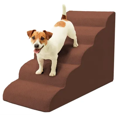 Image de Solidchoice - Escalier pour chiens et chats avec 5 marches et housse lavable