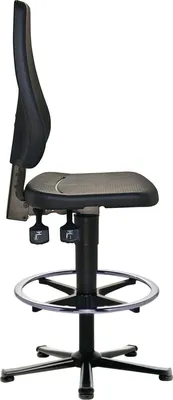 Produktbild von Arbeitsdrehstuhl TECWERK Bodengleiter+Fußring Integralschaum schwarz 580-850mm