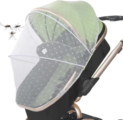 Productafbeelding van Draagbaar babywiegnet van gaas voor volledige bedekking van kinderwagen, ademend, voor reizen en stadswandelingen