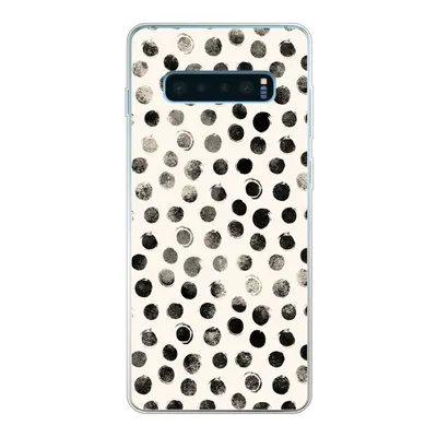 Produktbild von MuchoWow® Handyhülle Schutzhülle Hülle für Samsung Galaxy S10 Lite Polka dots - Schwarz - Weiß Silikon Softcase Handy Hülle - Schutz
