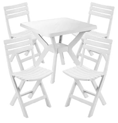 Produktbild von Sitzgarnitur Bistrogarnitur 5-teilig Weiß