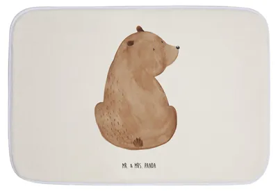Produktbild von Mr. & Mrs. Panda duschmatte Bär Schulterblick - Weiß - Geschenk, Motivation, Selbstachtung, Badezimmer Matte, Teddy, Weisheit, Badvorleger, Badezimmerteppich, Badteppich