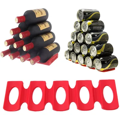 Produktbild von Flaschenhalter Flaschenhalter Kühlschrank Flaschenablage Flaschenregal Bier Halter Silikon, Stapelhilfe für Flaschen und Dosen, hältet 15 Flaschen 1 pack