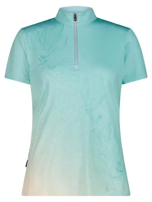 Immagine prodotto di Maglietta da ciclismo da donna CMP con stampa floreale e tecnologia Dry Function, blu, taglia 36