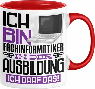 Produktbild von Fachinformatiker Ausbildung Tasse Geschenk Ich Bin Fachinformatiker In Der Ausbildung Ich Darf Das Geschenkidee Spruch (Rot)