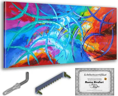 Immagine prodotto di Monica Mirafiori I 100% PITTURA A MANO I Pittura "Futureart" 140x70cm | Pittura dipinta a mano | Pittura acrilica | Pittura acrilica molto grande I Arte moderna I Quadri d'arte