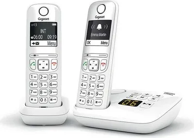 Image de Téléphone Fixe sans fil GIGASET AS690 A Duo, Répondeur 20 min, ID d'appelant, Mains libres, Blanc