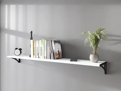 Obrázok produktu pre Univerzálna nástenná polica JULIA 138 cm – biela, moderný loftový dizajn