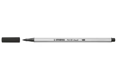 Obrázek produktu pro Prémiové plstěné pero se štětečkovým hrotem pro variabilní šířku čáry - STABILO Pen 68 brush - jedno pero - černé