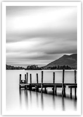 Produktbild von Poster - Poster ohne Rahmen - Schwarzweiß Landschaft See - 70x100 cm - Wand Bild - Wanddeko - Wandbilder - Kunstposter - Wandposter - Bilder - Kunstdruck - Wanddekoration - Wandbild - P2XPA70x100-4321