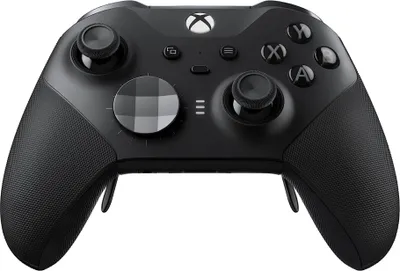 Produktbild von Microsoft Elite Series 2 Black Bluetooth/USB analógový/digitálny gamepad Android, PC, Xbox One, Xbox One X MICROSOFT Farba produktu: Čierna, Typ zariadenia: Gamepad, Technológia pripojenia: Káblové a bezdrôtové, Napájanie: Batéria, Rozhranie zariadenia: Bluetooth/USB, Funkčné tlačidlá na ovládanie hry: Tlačidlo Menu, Tlačidlo Možnosti